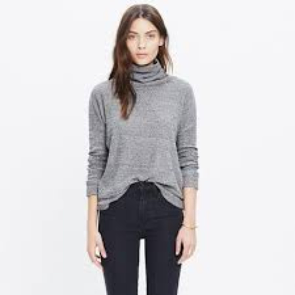 Madewell Cotton-Silk Turtleneck Top Size S